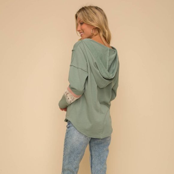 Lace French Terry Hoodie - Picture 4 of 4